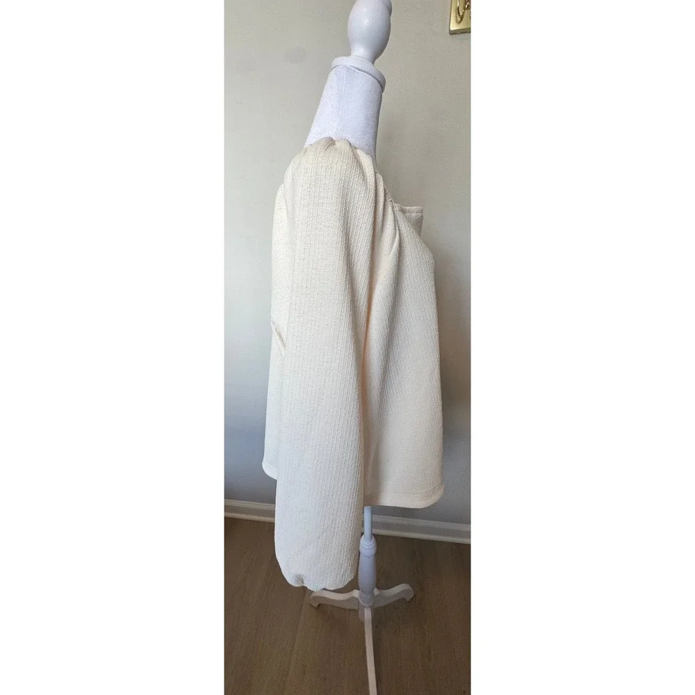 Madewell Cream Square Neck Long Sleeve Puff Sleeve‎ Blouse Top NN161 2X NEW